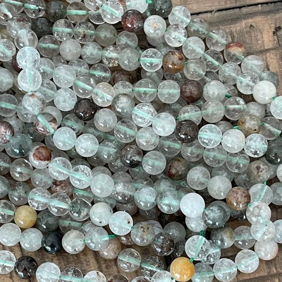 8mm Garden Quartz Bead Strand - Lodolite - Phantom Quartz - Picture 4 of 5